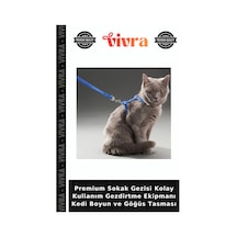 Premium Sokak Gezisi Kolay Kullanım Gezdirtme Ekipmanı Kedi Boyun Ve Göğüs Tasması