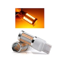 2 Adet T20 Led Ampul Mercekli 33 Ledli Çift Duy Turuncu