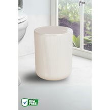 Nandy Home 4,5 Lt Yuvarlak Çöp Kovası, Banyo, Mutfak Çöp Kutusu Bej