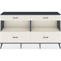Arges Konsol 2 Raflı 4 Çekmeceli 176x30x99 Antrasit-aytaşı Antrasit-aytaşı
