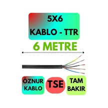 Öznur 5x6 Ttr Kablo Siyah Metre Seçenekli - 6 Metre