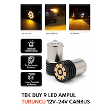 2Tek Duy 9 Led Ampul Turuncu Geri Vites Led Ampulü 12V-24V Canbus 1156 ba15s p21w'