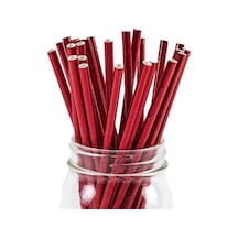 Tinky Winky Kağıt Pipet 20 Cm - 06mm. Parlak Kırmızı / 25 Adet Kırmızı Diğer