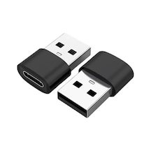 Usb To Type-c Çevirici Adaptör Usb Girişli Cihazlardan Type-c Kablo Kullanımı İçin Tak-çalıştır Dönüştürücü Siyah