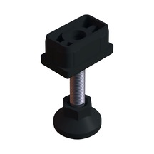 Cateksss 30x50 Mm Plastik Rotil Ayak - Profil Ayağı Tezgah Ayarlı Ayak Siyah - 12 Li Paket