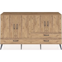 Arges Konsol 5 Raflı 3 Çekmeceli 4 Kapaklı 176x30x99 Çam-çam Çam-çam
