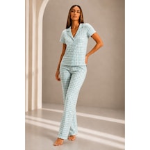 Norcia Sports Kadın Kısa Kol Rahat Kalıp Şık Su Yeşili Pijama Takımı Çok Renkli - 929322980 Çok Renkli - 929322980 Çok Renkli