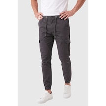 Rizzup Erkek Slim Fit Likralı Füme Kargo Cepli Jogger Pantolon İpli Bel Lastikli Paça 2600589