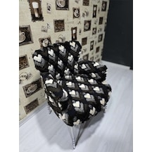 Venqm Kalp Peluş Çay Seti Koltuk Takımı Metal Ayak Metalik