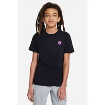 Tshirthane Amoled Flower 3 Baskılı Unisex Çocuk Siyah T-Shirt