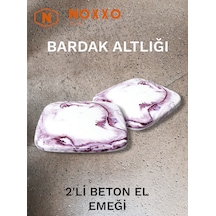 2 Li Beton Bardak Altlığı Betonun Şıklığı El Emeğinin Değeri Lila Lila