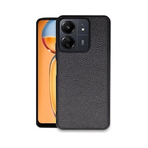 Xiaomi Redmi 13c Uyumlu Kılıf Aras Deri Kapak - Siyah