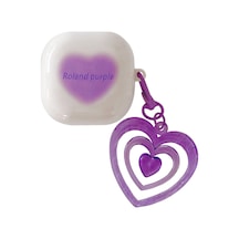 Microsonic Samsung Galaxy Buds Live Kılıf Süslü Renkli Kalp Desenli Mor