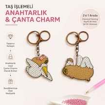 5d Elmas Taş İşlemeli Anahtarlık & Çanta Charmı 2'li Set 5x6 Cm Diamond Painting Keychain & Bag Charm Bkbt17866