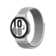 Galaxy  Uyumlu  Watch  Uyumlu  4 Hasırlı Cırtcırtlı Kordon - Beyaz