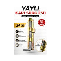 24 Cm Yaylı Kapı Sürgüsü Galvaniz Çelik Ferforje Bahçe Demir Garaj Depo Kapısı Kilidi