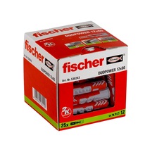 Duopower 12 X 60, Evrensel Dübel, Güçlü 2 Bileşenli Dübel, Beton, Tuğla, Taş Vb. Sabitlemek İçin Plastik Dübel, Vidasız, 25 Adet