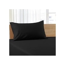 Pamuklu Tek Kişilik Lastiksiz Çarşaf Ve Yastık Kılıfı Siyah - 160 X 240