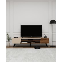 Arnetti Clara Raflı Dolaplı Tv Sehpası, Ceviz Bej - Clara