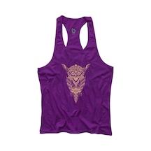 Bluu Owl Fitness Gym Tank Top Sporcu Atleti Mor