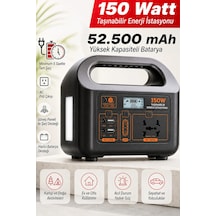 Exenar - Siyah - Taşınabilir Güç İstasyonu 150w 52.500 Mah Power Station Ac Prizli Usb Dc Çıkışlı