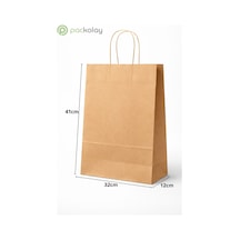 Baskısız Kraft Çanta İçten Saplı 41x12x32 Cm Doğal Kahverengi 10 Adet