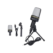 Kartuş Kondenser Mikrofon, Profesyonel Kayıt İçin, Gürültü Azaltma Teknolojisi, Tripod Standlı, Bilgisayar Uyumlu, Siyah