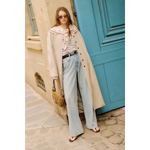 Manuka Çizgili Denim Straıght Pantolon Açık Mavi Ss26pnt00025-03