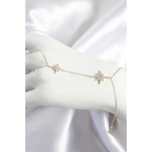 Pirinç Zirkon Taşlı Kutup Yıldızı Model Gold Renk Kadın Şahmeran - Tj-sn705 Çok Renkli