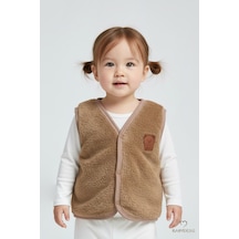 Babyden's Welsoft Kız Bebek Çocuk Çıtçıtlı Yelek Yumuşak Dokulu,ayıcık Armalı,peluş Bebek Yeleği Kahverengi Babyden's Welsoft Kız Bebek Çocuk Çıtçıtlı Yelek Yumuşak Dokulu,ayıcık Armalı,peluş Bebek Yeleği Kahverengi