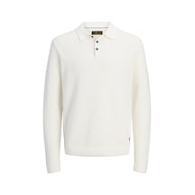 Jack & Jones Jprblurıley Knıt Polo Ls beyaz
