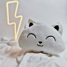 Peluş Yastık Kedi Beyaz