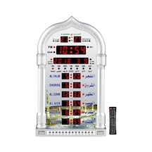 Suntek Müslüman Ezan Saati Cami Namaz Saati Ramazan LCD Çalar Saat Duvar Saati Gümüş