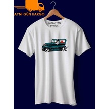 Calhambeque E Bulldog Tasarım Baskılı Tişört Tshirt