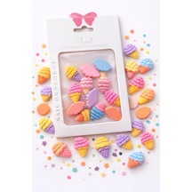 Kawaii Ice Cream 3d Nail Charm Set Pastel Color Mix