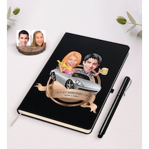 Kişiye Özel Yılın En Mükemmel Çifti Karikatürlü Siyah Defter ve K N11.1322 Siyah