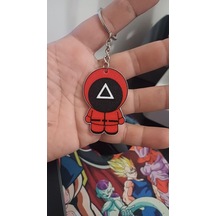 Squid Game Üçgeni Sevimli Figür Karakter Anahtarlık Çok Renkli