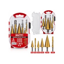 6pcs Matkap Uçlu Kademeli Set 4-12mm - 4-20mm - 4-32mm - 3mm - 6mm - 8mm Bx40