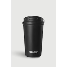 Stevig 4 Work Flip Open Coffee Mug Çelik Termos 400 Ml Black St-250 Siyah