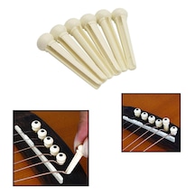Midex Sn-10wh Akustik Gitar Köprü Pimi 6 Adet Beyaz
