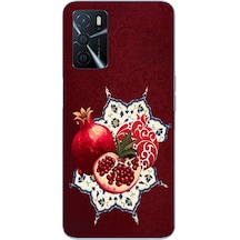 Oppo A16 Uyumlu Nar Retro Baskılı Silikon Kılıf Renkli