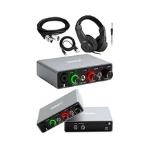 Glx-700gr-h Üst Segment Usb Stüdyo Ses Kartı 2 Giriş 2 Çıkış 24bıt/192khz Kulaklık Ve Kablo Siyah