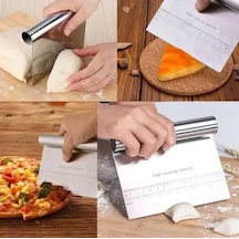 Çelik Spatula,metal Hamur Sıyrıcı,pasta Sıyırma Aparatı,hamur Dilimleyici,pasta Ve Pastacılık İçin Çelik Şekillendirici Ve Hamur Porsiyonlayıcı 0