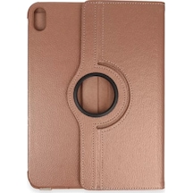 Newface Apple Uyumlu İpad 2025 10.9 10.nesil A16 Kılıf 360 Tablet Deri Kılıf - Rose Gold Tablet Kılıfı