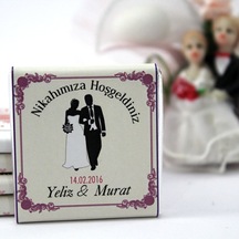 Dark Brown Nikah Çikolatası Kişiselleştirilebilir El Yapımı Madlen Çikolata NKK2 150 Adet