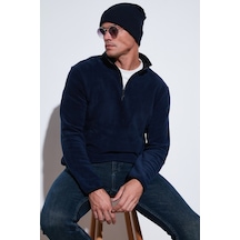 Buratti Slim Fit Yarım Fermuarlı Dik Yaka Erkek Polar 5906003 Lacivert