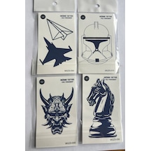 Atak 4 Adet Minimal 11x8 Cm 3 Hafta Kalıcı Yarı Kalıcı Geçici Dövme