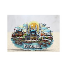 Ahşap İstanbul Temalı Buzdolabı Magneti 10,5x9 Cm