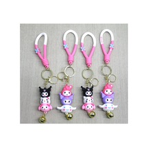 Aksesuar 3 Adet Hello Kitty Silikon Anahtarlık Sevimli Karakter Tasarımlı, Silikon Çanta Aksesuarı, Keychain, Charm Diğer
