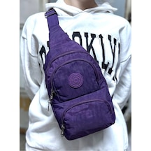 Su Geçirmez Kumaş Mor Unisex Body Bag Çapraz Omuz Çantası Mor